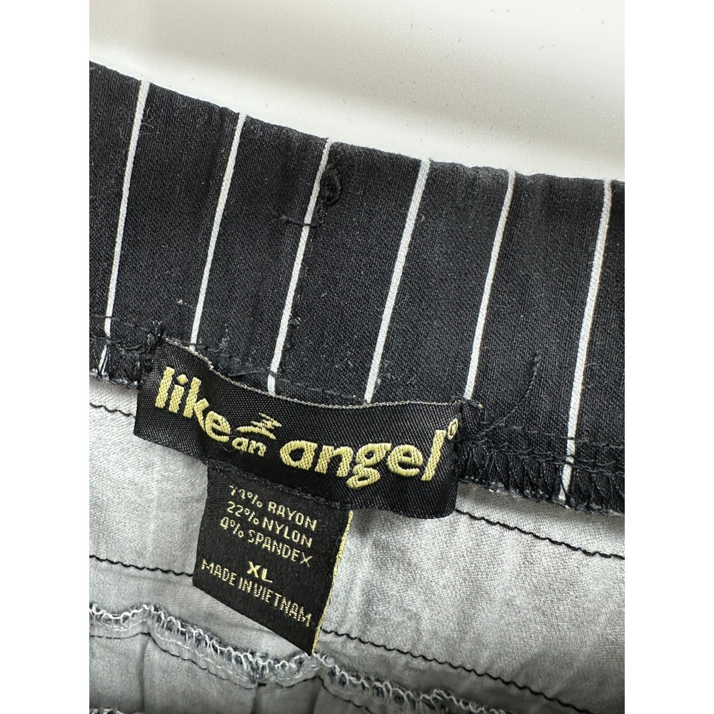 Y2K Black Pinstripe Pleated Mini Skirt Buckle Strap Punk Grunge Goth Festival - Picture 6 of 8